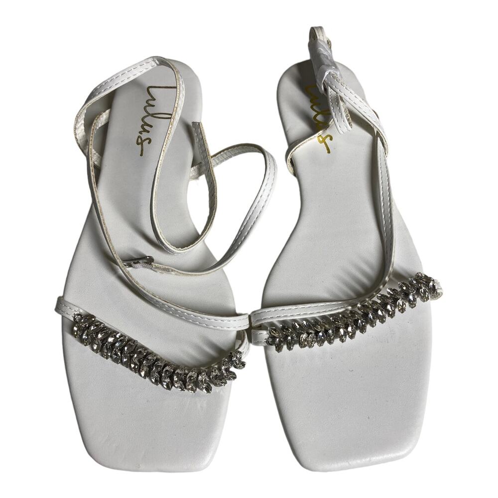 Lulus White Embellished Flats with Straps